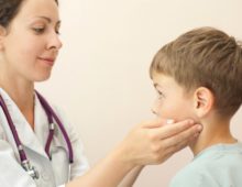 Swollen neck nodes in children